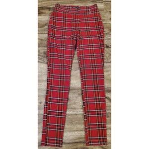 Tommy Hilfiger Women's Size 2 Red Plaid Leggings